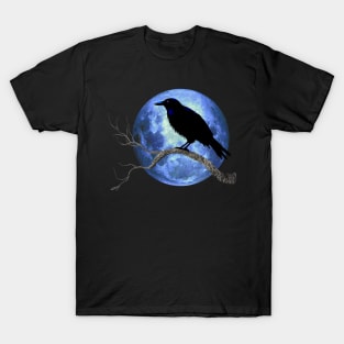 Crow Raven Corvid With Moon T-Shirt